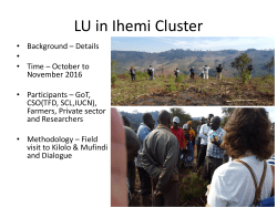 Summary of 2016 LUD in Ihemi Cluster