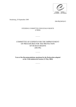 DH-PR(2005)012 Strasbourg, 28 September 2005 DH