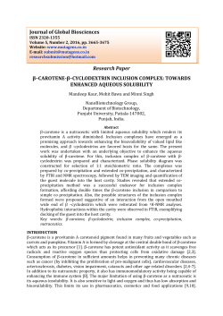 Beta carotene - beta cyclodextrin inclusion complex: towards
