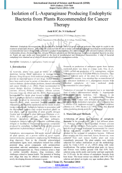 Isolation of L-Asparaginase Producing Endophytic Bacteria from