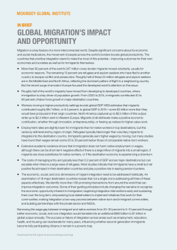 global migration`s impact and opportunity