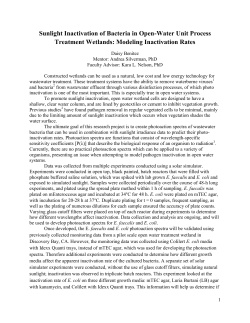 Sunlight Inactivation of Bacteria in Open