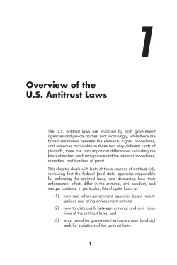 Overview of the US Antitrust Laws