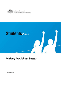 Making My School better - Department of Education and Training