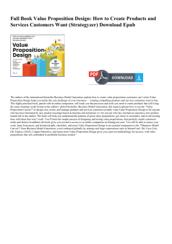 Full Book Value Proposition Design: How to Create