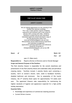 AMENITY CLEANER Position Criteria PORT ELLIOT HOLIDAY