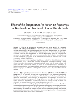 Effect of the Temperature Variation on Properties of Biodiesel and
