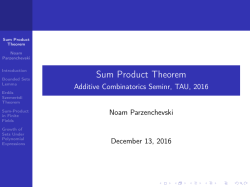 Sum Product Theorem