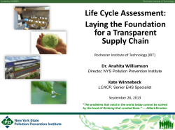 Life Cycle Assessment