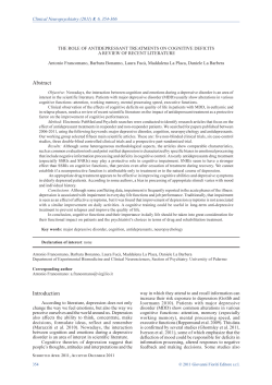 The role of antidepressant treatments on cognitive deficits