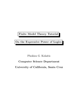 Finite Model Theory Tutorial On the Expressive Power of