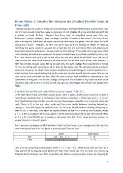 Bonus Maths 2: Variable Bet Sizing in the Simplest Possible Game