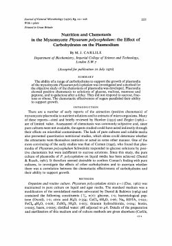 Nutrition and Chemotaxis in the Myxomycete
