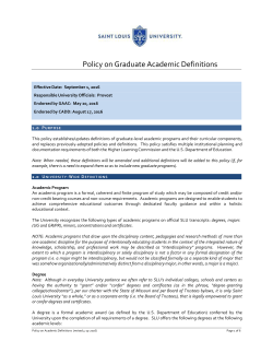 Policy on Graduate Academic Definitions