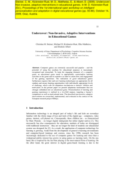 Non-Invasive, Adaptive Interventions in Educational Games
