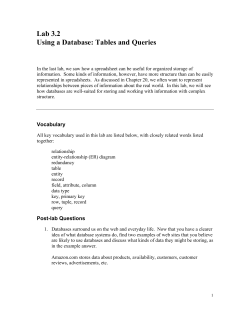 Lab 3.2 Using a Database: Tables and Queries