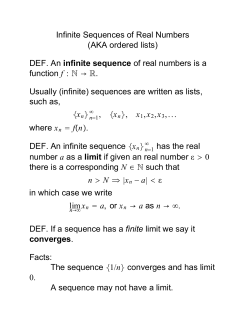 Infinite Sequences of Real Numbers