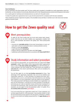 How to get the Zewo quality seal