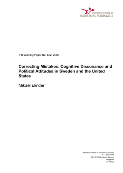 Correcting Mistakes: Cognitive Dissonance and Political
