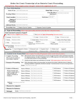 OrderForCourtTranscriptOntario