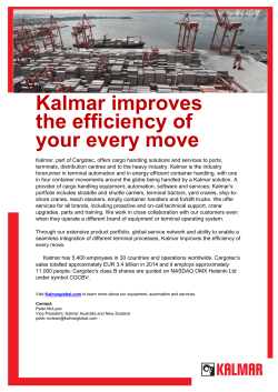 Kalmar improves the efficiency of your every move