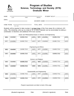 Science, Technology, and Society (STS) Minor