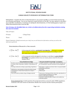 Human Subjects Research Determination form