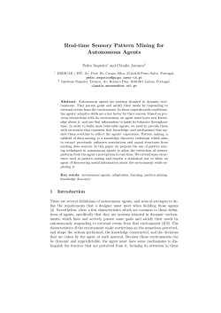 Real-time Sensory Pattern Mining for Autonomous Agents