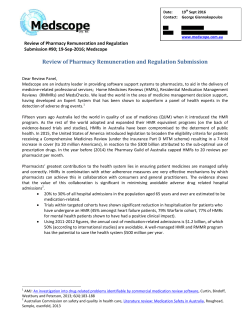 Review of Pharmacy Remuneration and Regulation Submission