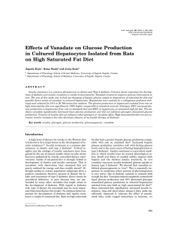Effects of Vanadate on Glucose Production in Cultured Hepatocytes