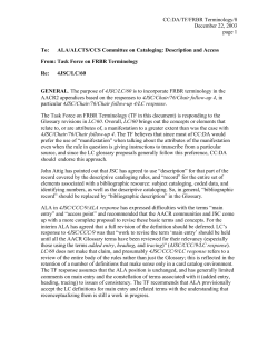 FRBR Terminology in the AACR Glossary