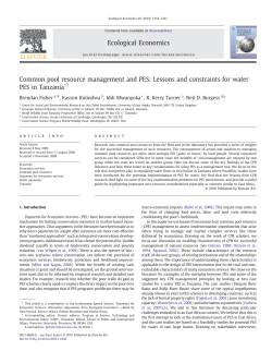 Common pool resource management and PES