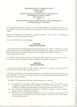 memorandum of understanding in education between the