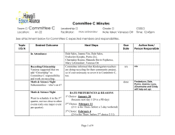 Mary will see what she can do to get a schedule of committee