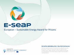 European * Sustainable Energy Award for Prisons - e-Seap