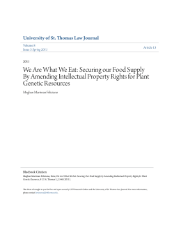 Securing our Food Supply By Amending Intellectual Property Rights