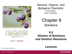 8.5 Dilution of Solutions and Solution Reactions