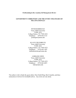 MULTINATIONAL ENTERPRISES IN CORRUPT COUNTRIES