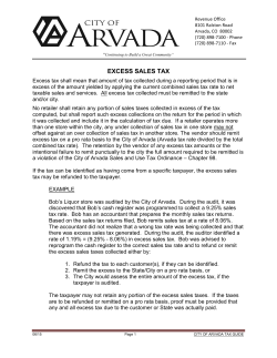 Excess Tax - City of Arvada