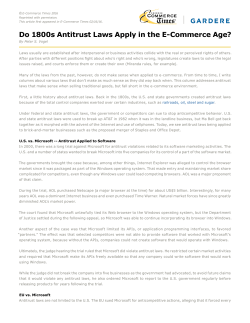 Do 1800s Antitrust Laws Apply in the E-Commerce Age?
