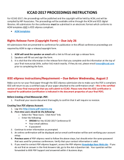 Proceedings Instructions