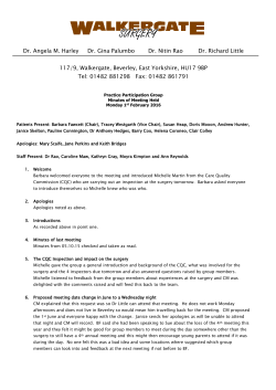 Minutes from 1st February 2016