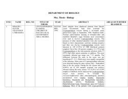 DEPARTMENT OF BIOLOGY Msc. Thesis