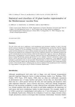 Statistical seed classifiers of 10 plant families
