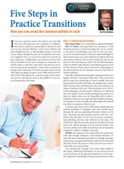 Five Steps in Practice Transitions