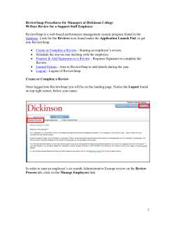 1 ReviewSnap Procedures for Managers at Dickinson College 90