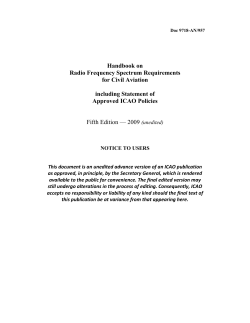 Handbook on Radio Frequency Spectrum Requirements for