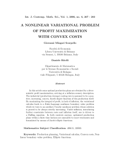 a nonlinear variational problem of profit maximization with convex