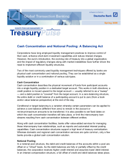 Cash Concentration and Notional Pooling