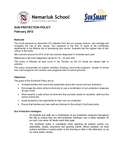 Schools are welcome to copy this SunSmart sun